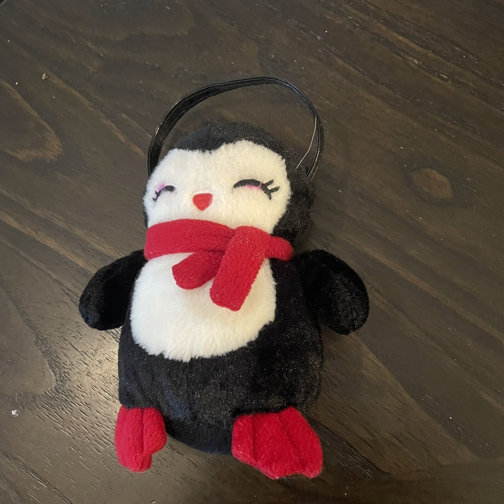 Gymboree Penguin Purse Kids OS Black Good Plush Animal Winter Scarf Handbag